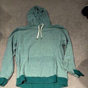 FEAT Blanketblend Green Hoodie Sweatshirt with Relaxed Fit and Ribbed Waistband